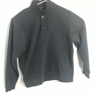 Orvis Fishing Mens Large 1/4 Quarter Zip Snap Gray